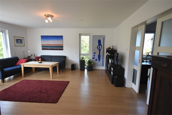 Wohnbereich mit Schiebet�r Einfamilienhaus Bielefeld