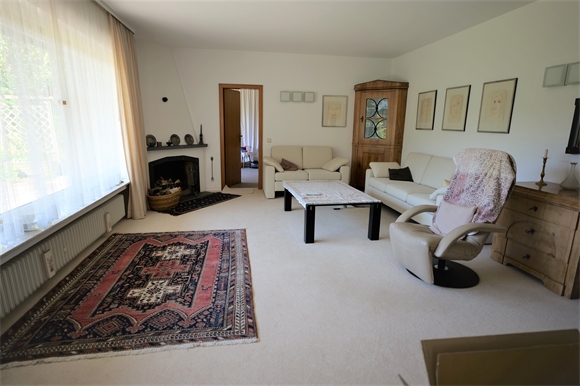 Wohnzimmer mit Kamin Einfamilienhaus Bielefeld